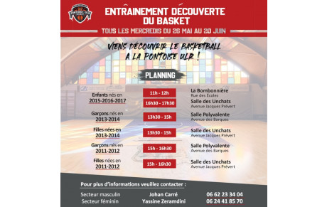 Entraînement découverte du basket tous les mercredis !